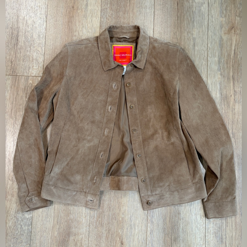 Isaac Mizrahi for Target Genuine Leather Suede Jacket Tan Size M - Picture 5 of 7